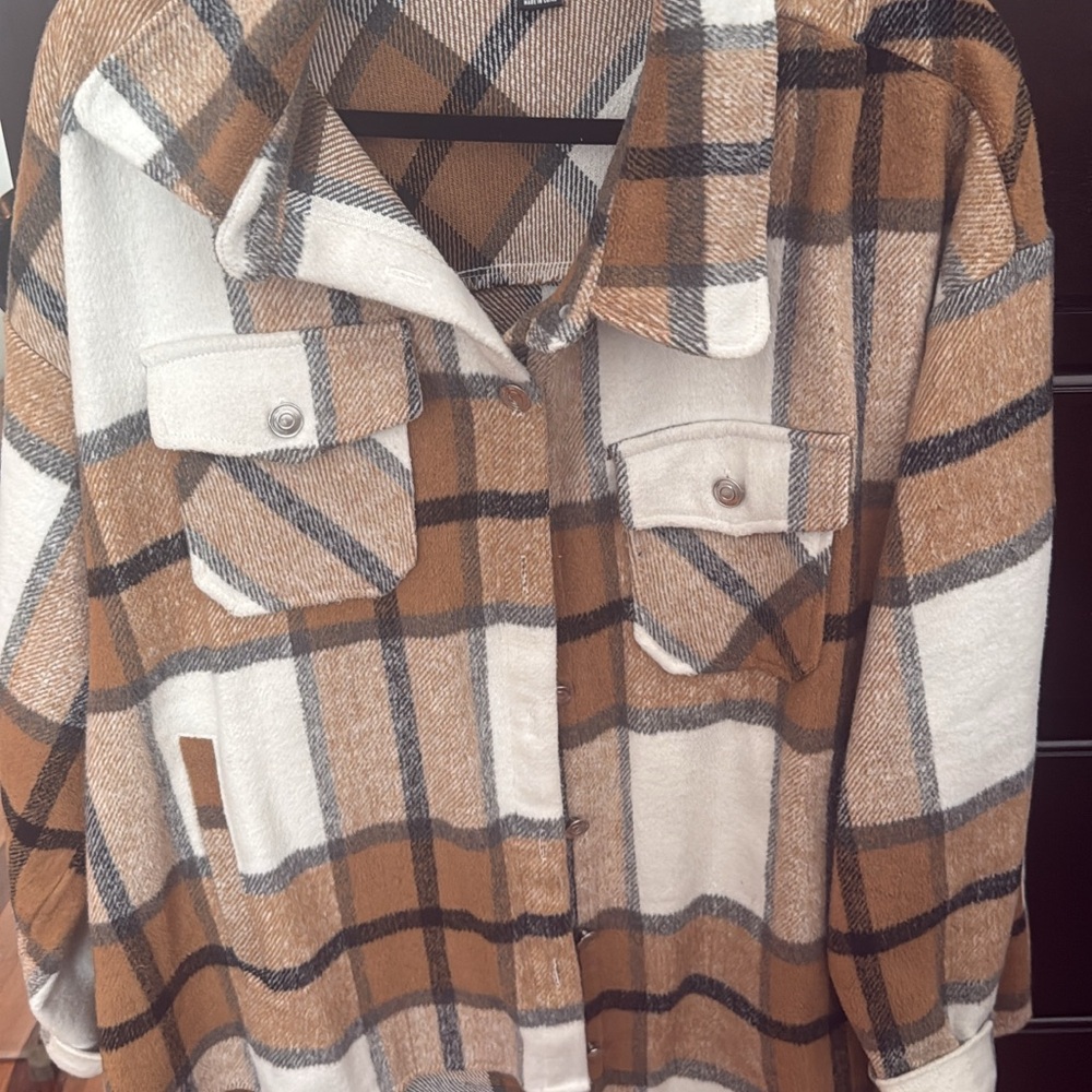 Plaid Button-Up Shirt Shacket